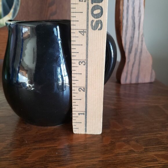 Antique Vintage‎ Black Glazed Primitive Farmhouse Ceramic Crock Pitcher - Picture 8 of 8